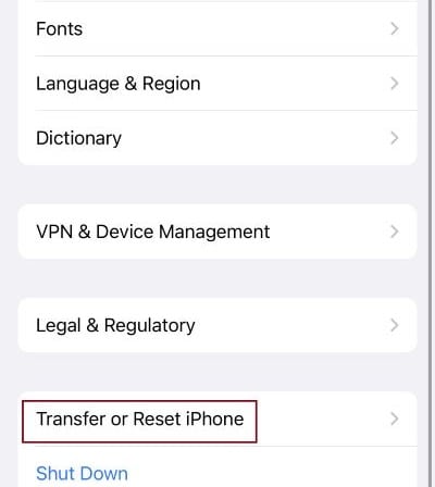 transfer or reset iphone