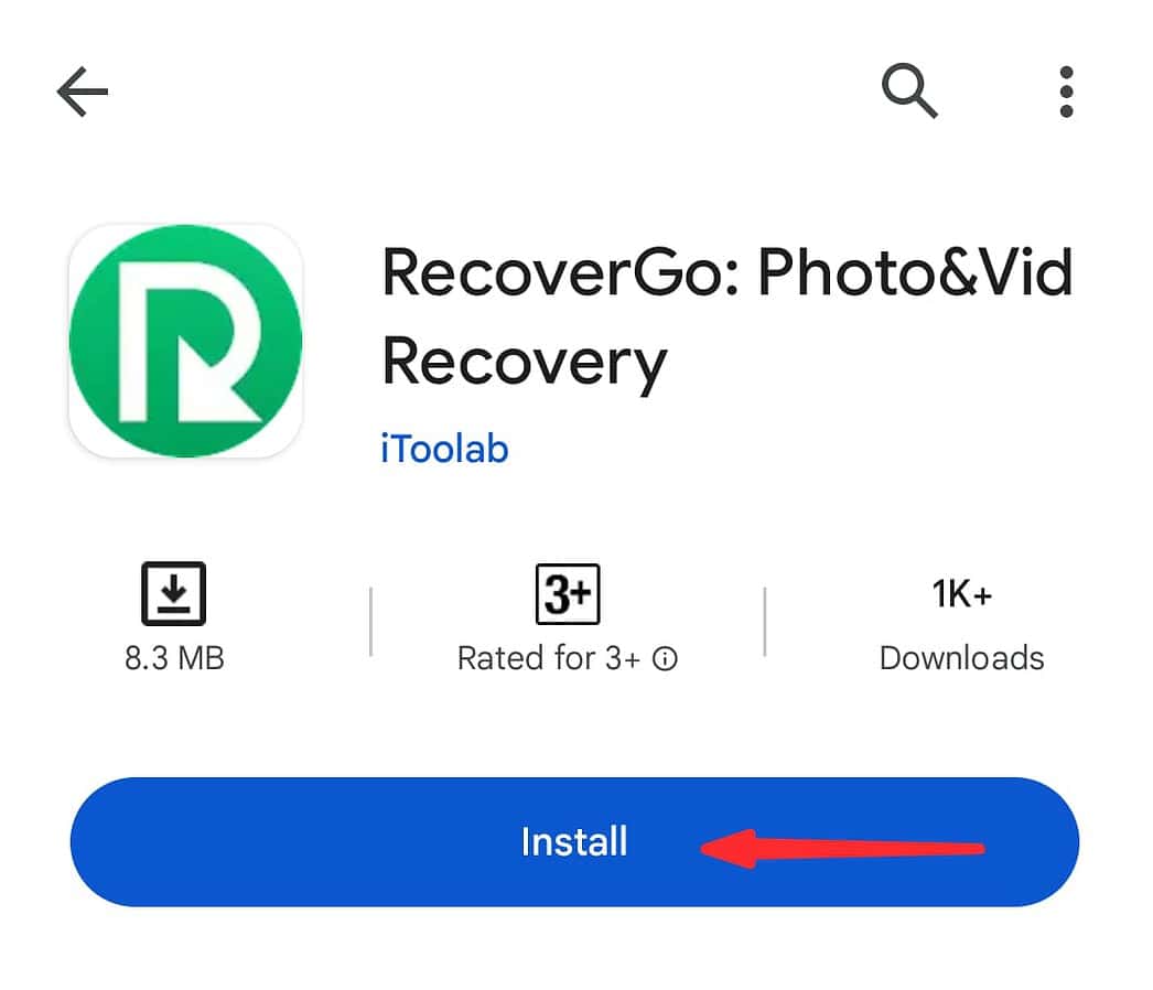  Install RecoverGo app from Play Store