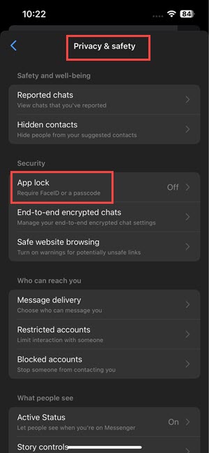 Messenger privacy and safety