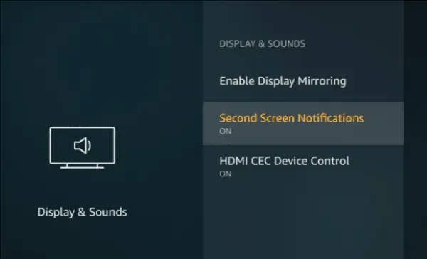 second screen notifications on fire tv