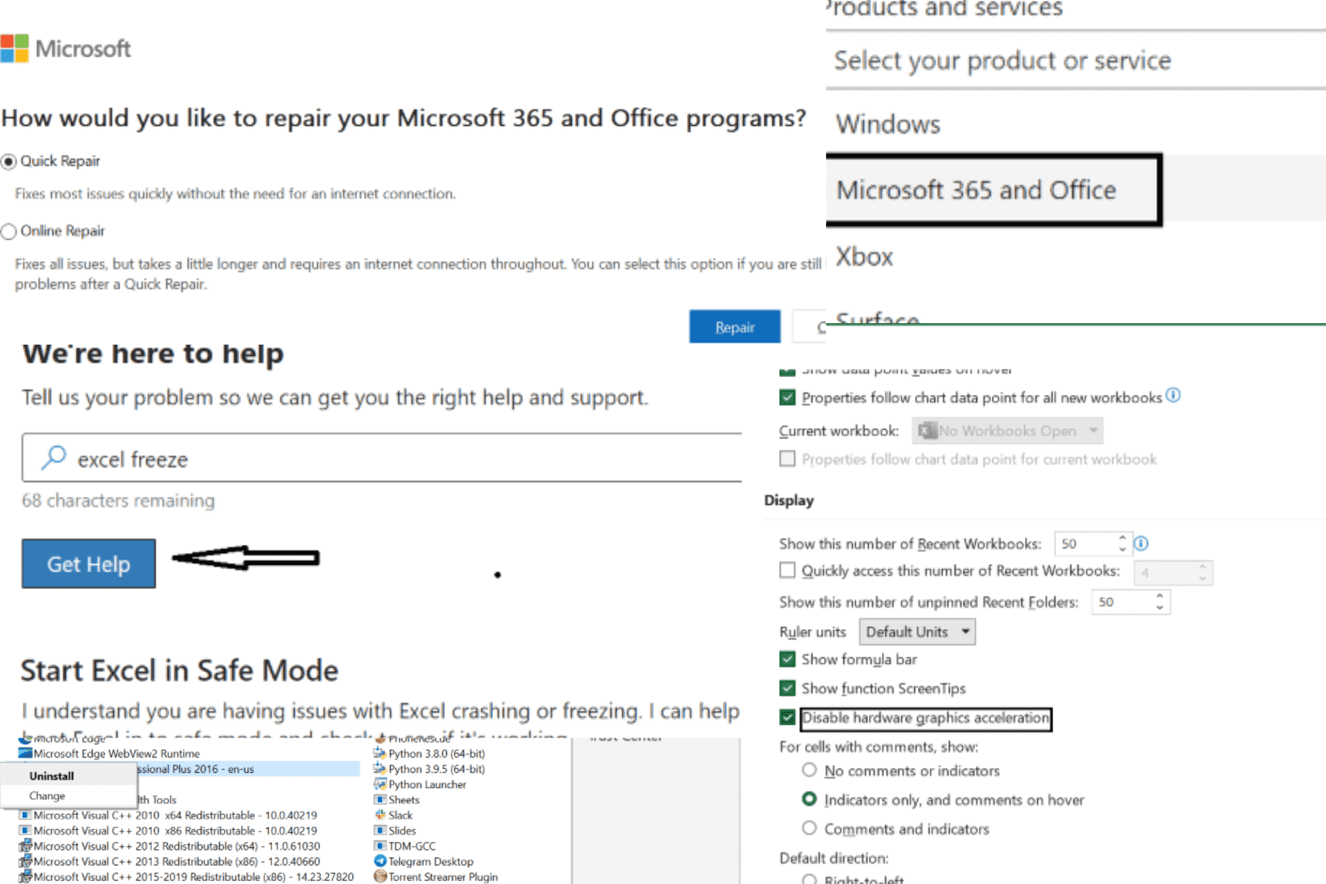 excel keeps freezing