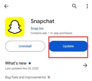 Update your Snapchat app