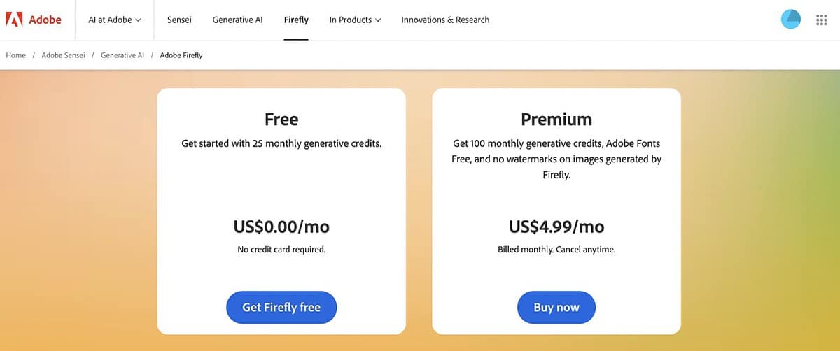 Adobe Firefly 2 Pricing
