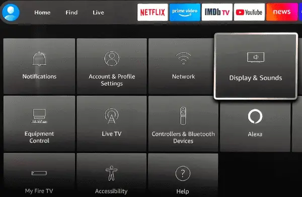 display & sounds on fire tv