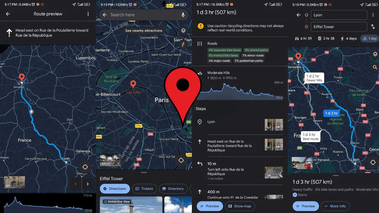 google map menemukan rute paling datar