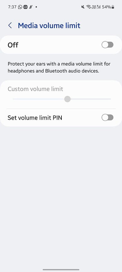 how to disable custom media volume limit