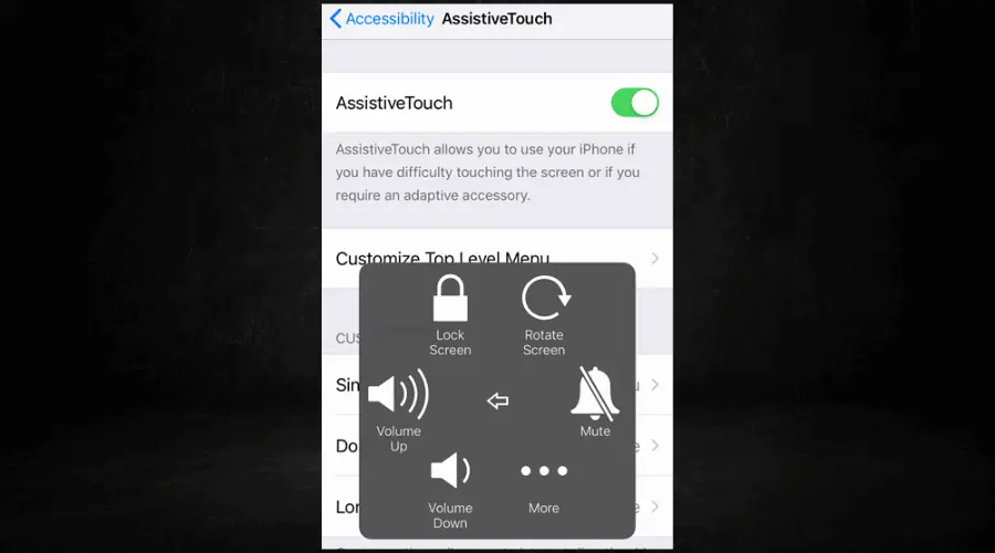 iPhone assistive touch