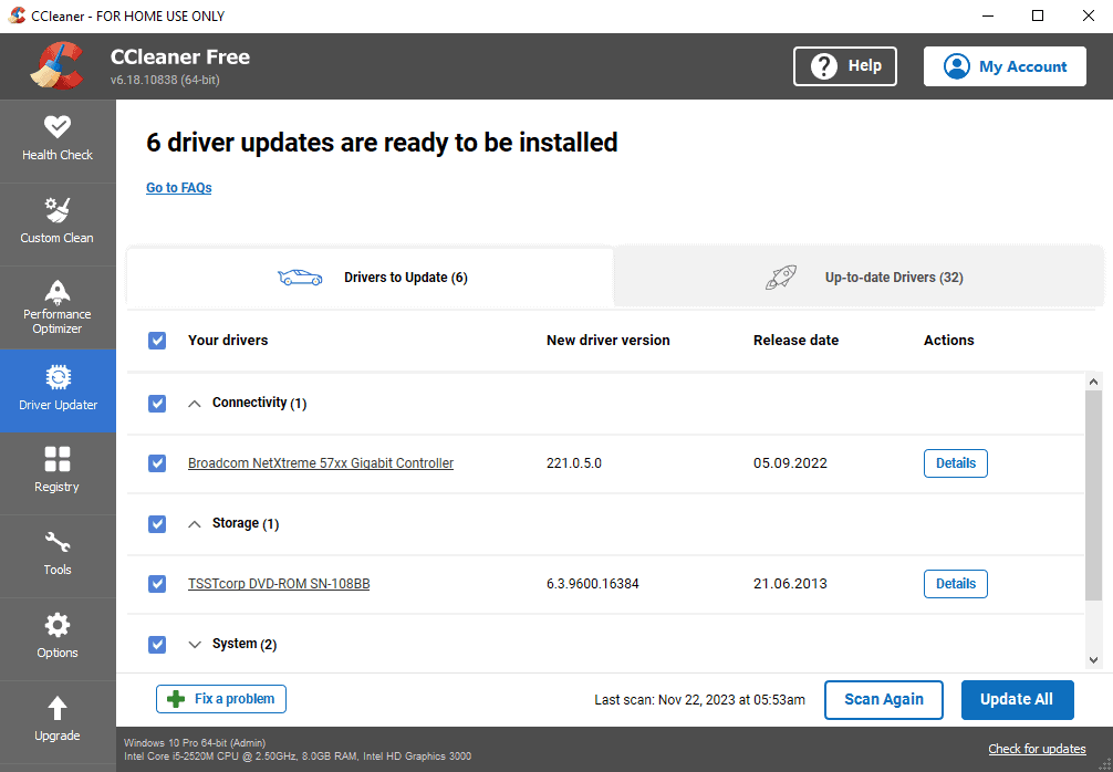 ccleaner driver updates