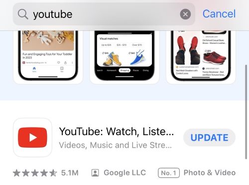 youtube update