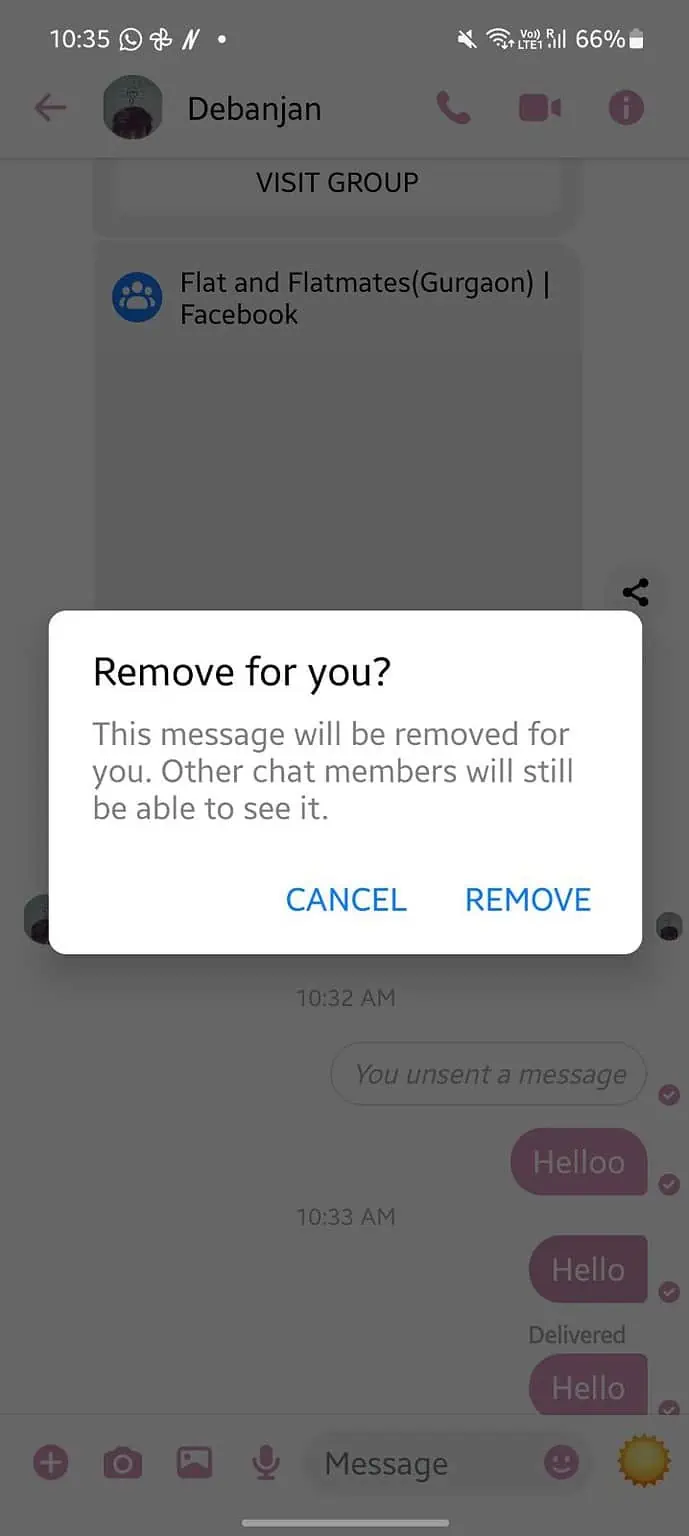 how to delete message on facebook for both sides