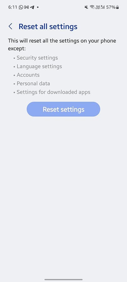 how to reset all settings on phone