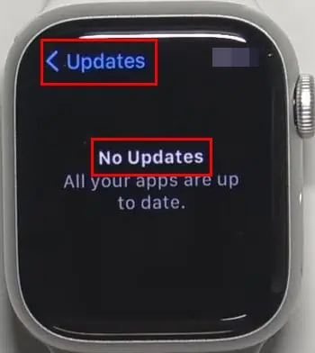 the update screen
