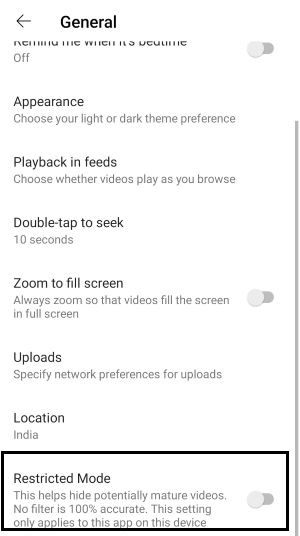 youtube restricted mode