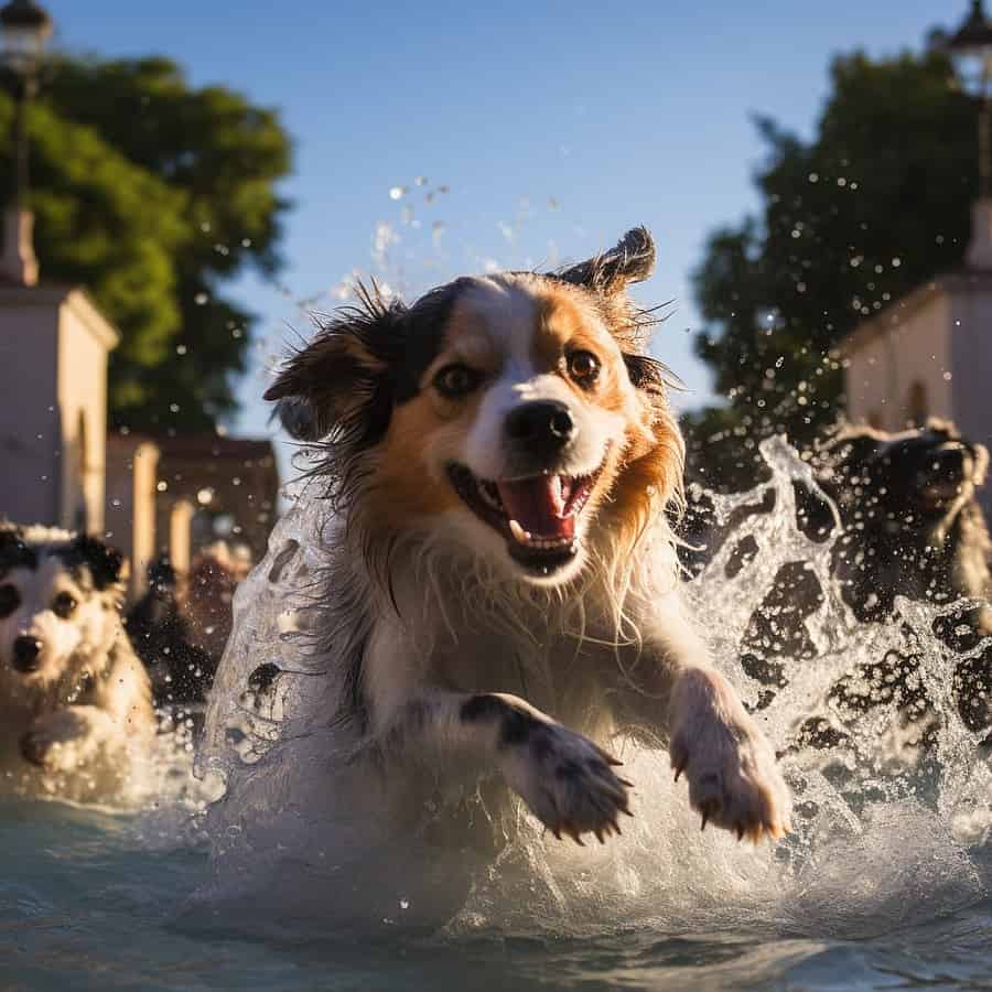 Animals Playing in water