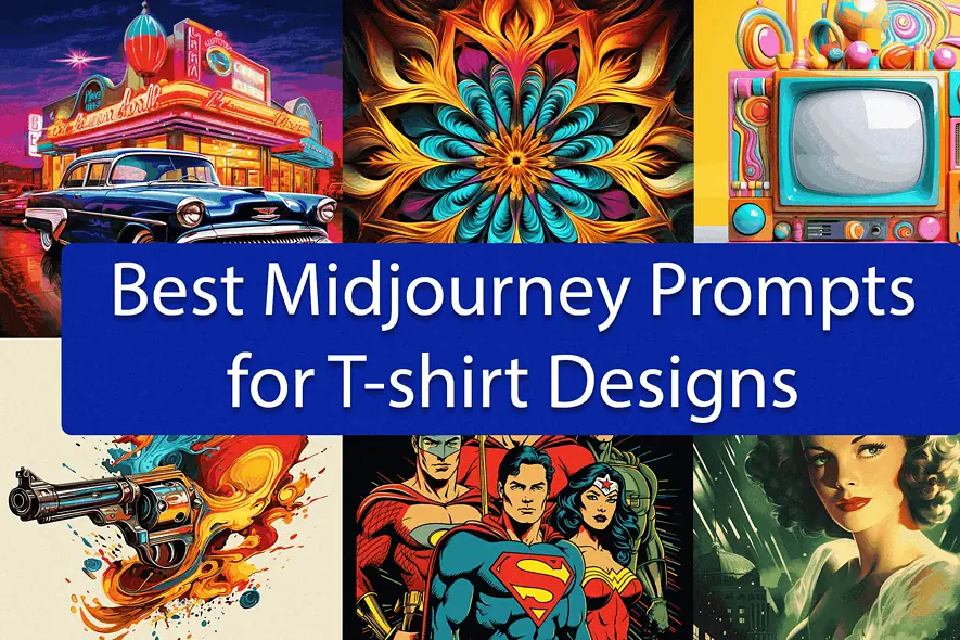 Best Midjourney Prompts for T-shirt Designs Featured Image