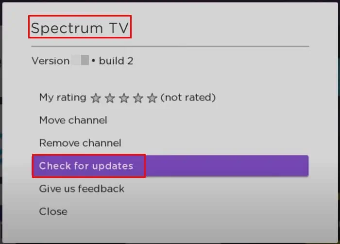 Check for update spectrum