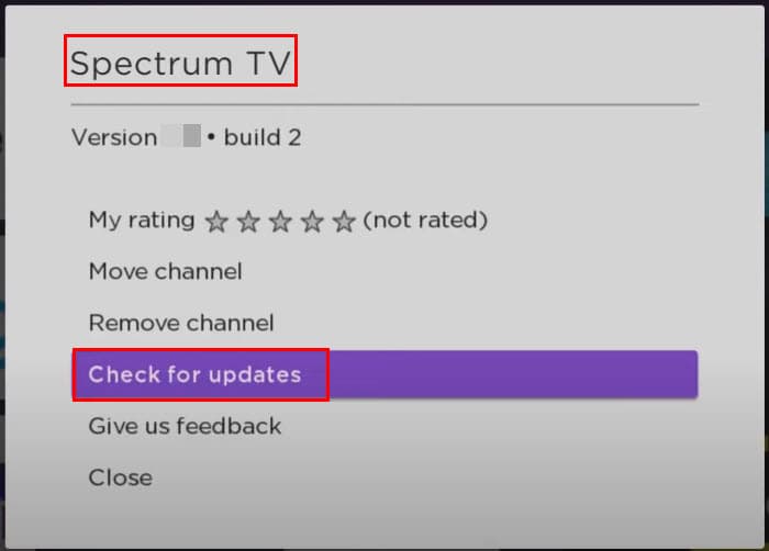 Check for update spectrum