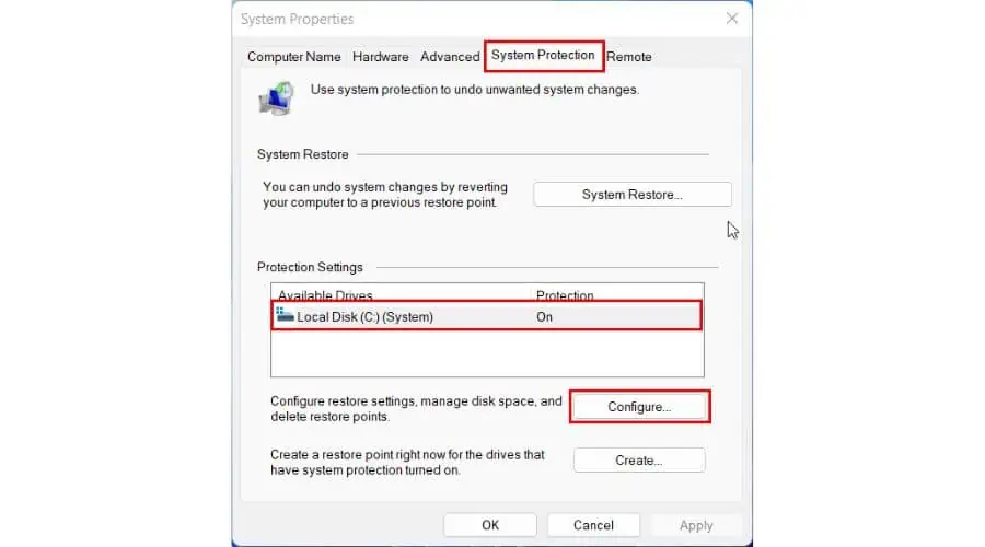 Windows 11 Protection Settings