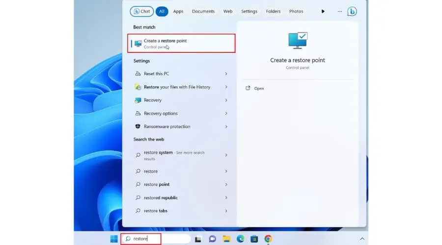 Windows 11 Restore Point