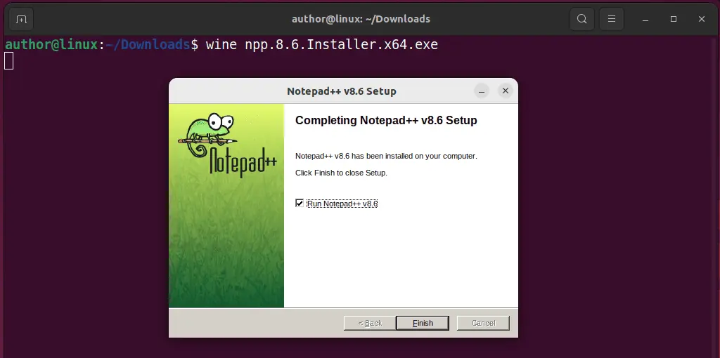 Completing Notepad++ setup on Linux