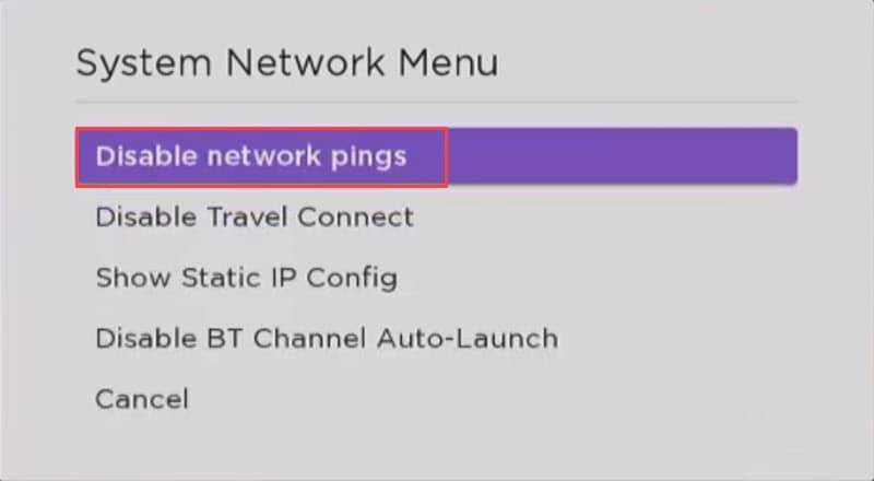 Disable network pings