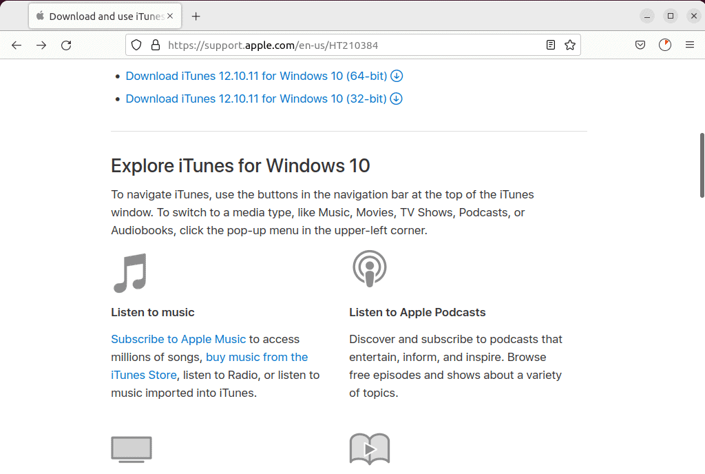 Downloading iTunes exe file on Linux