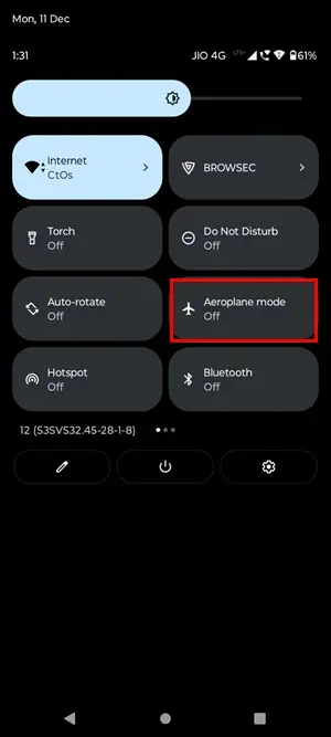 Enable and Disable Airplane Mode