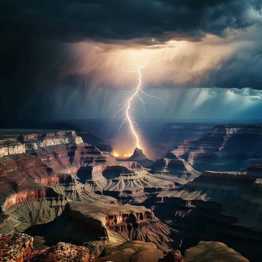 Lightning In Canyon