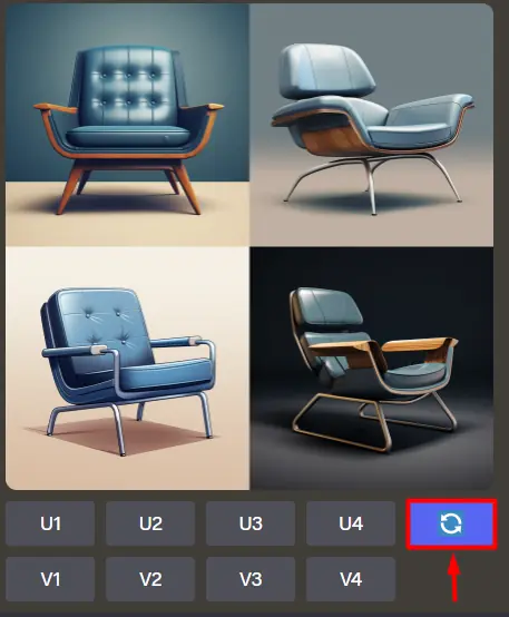 Midjourney product design chair redo