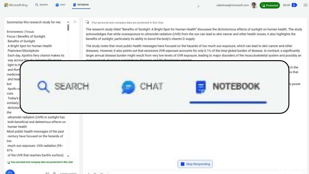 Copilot’s Notebook, which supports input of up to 18,000 characters, is out now for PC and mobile users