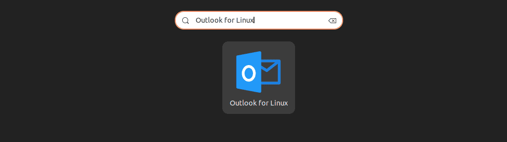 Opening Outlook for Linux using Activites menu