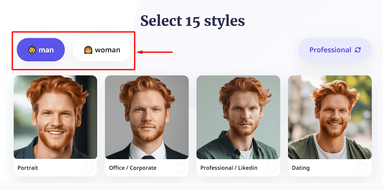 Profile Picture Maker gender select