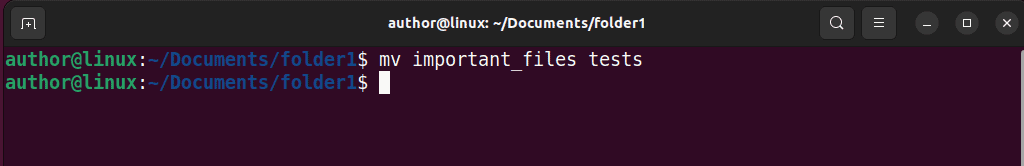 Renaming a directory on Linux using mv command