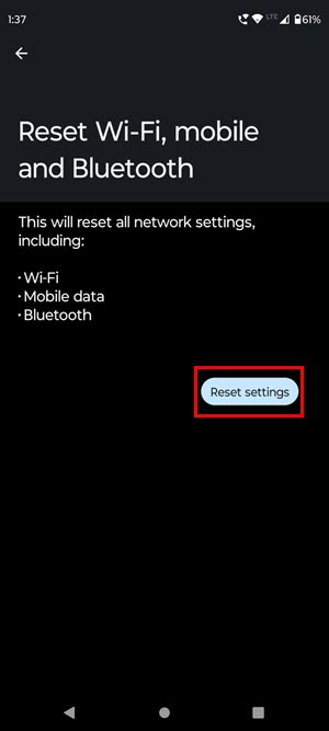 Reset Network Settings