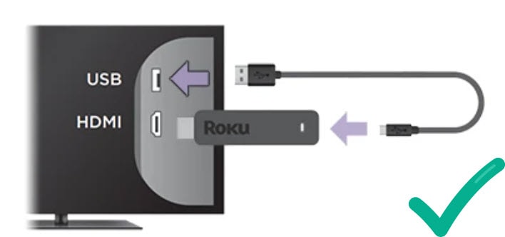 Roku stick to TV HDMI