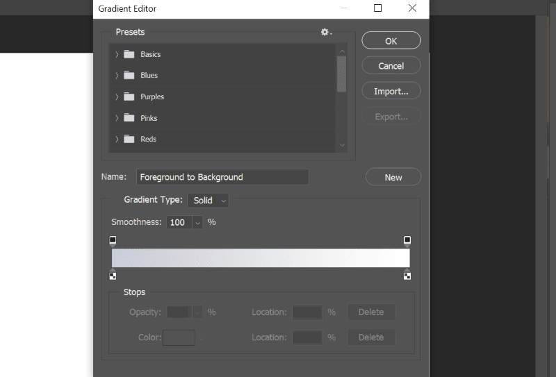 photoshop gradient editor