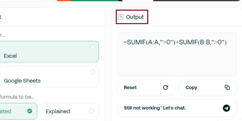 ai for excel formulas