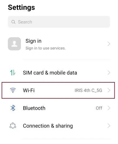 wi-fi settings