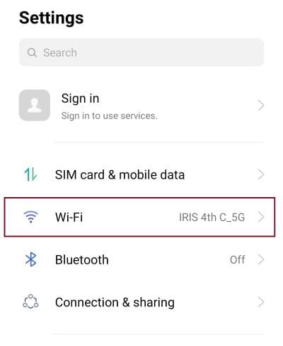 wi-fi settings