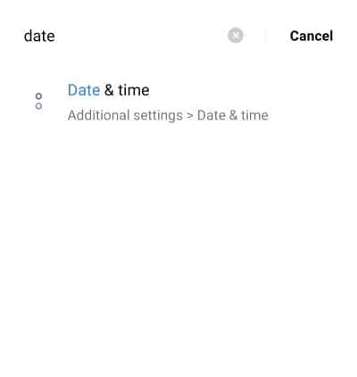 date & time in search bar