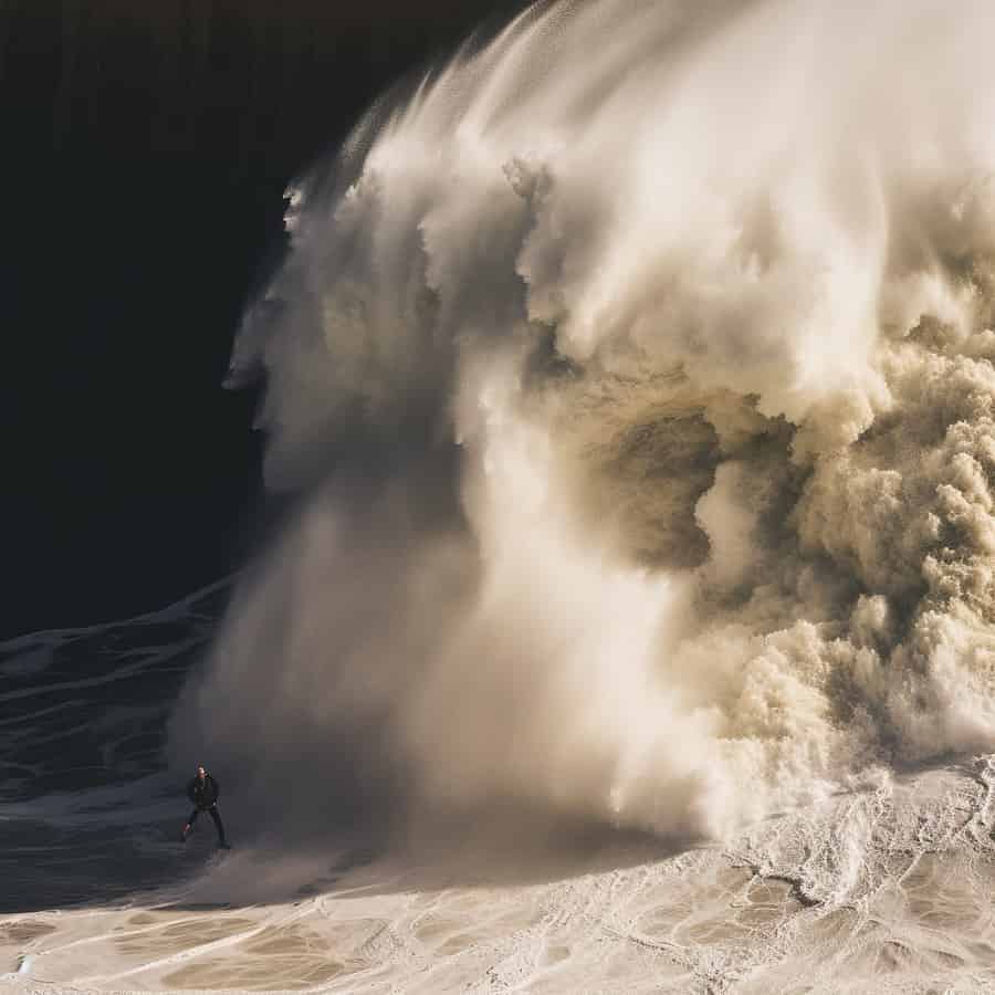 Surfer Huge Wave