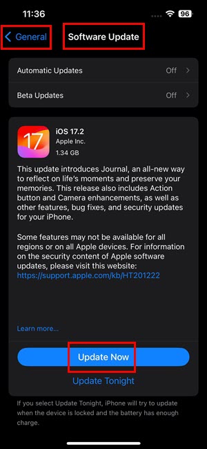 Update iPhone OS