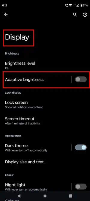 adaptive brightness