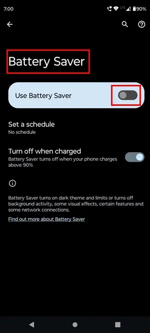 battery saver