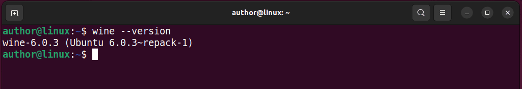 checking wine version on Linux