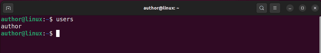checking the name of currently logged-in ubuntu users