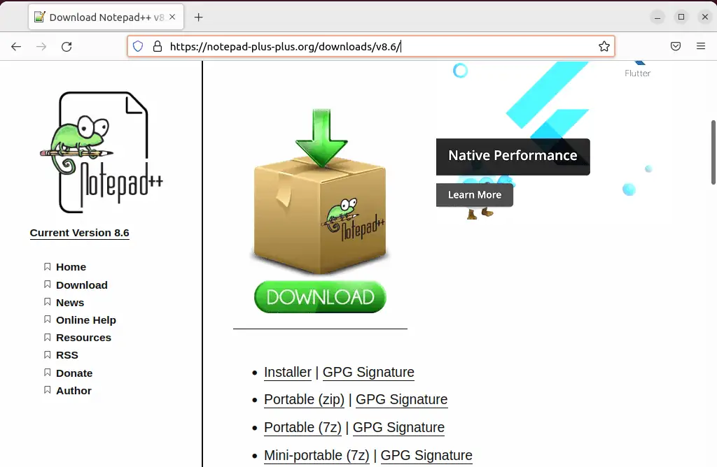 downloading notepad on linux