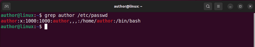 getting information about a specific user on ubuntu