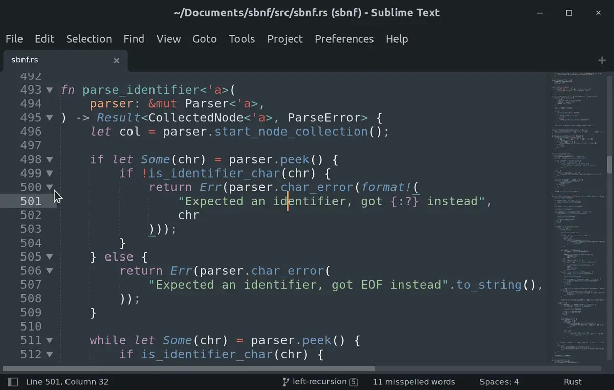 sublime text  code sample