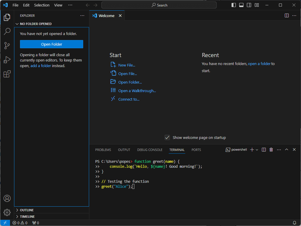 visual studio code  explorer